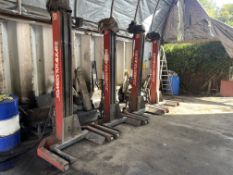 Set of 4no. 2010 Somerstotalkare PS11420 RGB Somers 22 Vehicle Lifts, Load Capacity Per Column: