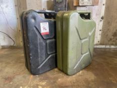 2no. 20 Litre Metal Fuel Cans as Lotted, Please Note: May Contain Unknown Fluids