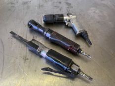 3no. Pneumatic Hand Tools Comprising; Drill, Ratchet Spanner & Saw