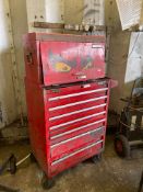 Teng Tools Mobile Tool Trolley & Contents as Lotted, Please Note: Bottom Two Draw Runners Broken