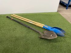 2no. Various Tools Comprising Magnusson Long Handle Shovel & Silverline Post Hole Digger, Collection