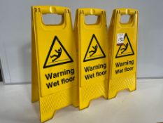 3no. Wet Floor Warning Safety Signage, Collection By Appointment Only 09:30 to 12:00 Thursday 17 &
