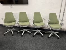 4no. Herman Miller Sayl Mobile Office Armchairs, Green, Combined RRP: £2,338.00 Inc VAT.