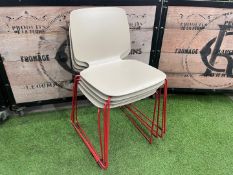 4no. Pedrali Babila 2740 Steel Frame Technopolymer Shell Stackable Chairs 440 x 510 x 800mm, RRP: £