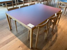 Nikari Skandinavia Solid Timber Frame Table, Red, 1800 x 1220mm, Complete With; 6no. Nikari Solid