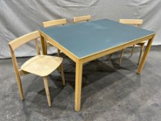 Nikari Skandinavia Solid Timber Frame Table, Green, 1400 x 1000mm, Complete With; 4no. Nikari