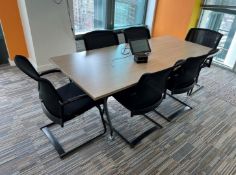 König + Neurath Boardroom Timber Top Boardroom Table, 2000 x 900mm Complete With 8no. Interstuhl