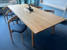 Nikari Café Basic JRP3 Designer Solid Ash Bespoke Meeting Table 2000 x 1020mm Complete With; 6no.