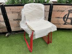 Unused 6no. Pedrali Babila 2740 Steel Frame Technopolymer Shell Stackable Chairs 440 x 510 x