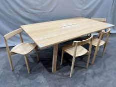 Nikari Café Basic JRP3 Designer Solid Ash Bespoke Meeting Table 2100 x 1220mm Complete With; 4no.
