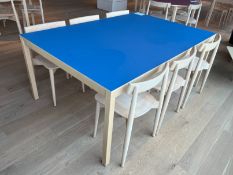 Nikari Skandinavia Solid Timber Frame Table, Blue, 1800 x 1220mm, Complete With; 4no. Nikari Solid