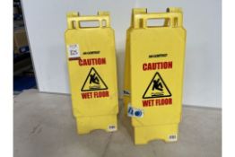 2no. Hazard Signs as Lotted