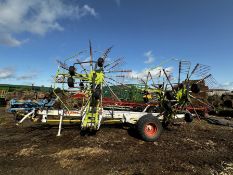 2017 Claas 3600 4 Rotor rake No:G0601660. (Front offside drive shaft requires attention)