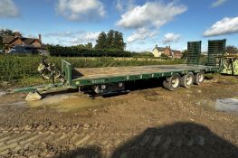 2018 Bailey 18290kg x 9mtr bed, Tri-Axle beaver tail, draw bar trailer No:1749720 fitted air