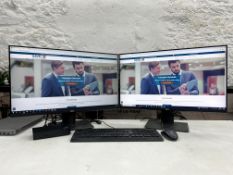 2no. Dell P2719H 27" Monitors, 100-240v, Complete With Lenovo Docking Station, Mouse & Keyboard