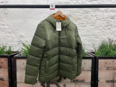 Barbour Dew Point Baffle Quilted Jacket - Dark Olive, Size: S, RRP: £239