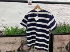 Armor-Lux Stripe T-shirt - Navy/Milk, Size: S, RRP: £70