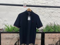 Fred Perry Funnel Neck Zip Polo - Navy, Size: M, RRP: £80
