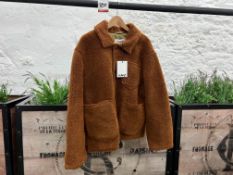 YMC Labour Chore Faux Fur Jacket - Rust, Size: XL, RRP: £250