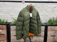 Barbour Dew Point Baffle Quilted Jacket - Dark Olive, Size: L, RRP: £239