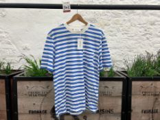 WoodWood Bobby Striped T-Shirt - Bright Blue, Size: M, RRP: £80