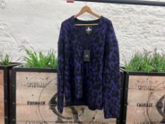 Edwin Hiji Cardigan - Violet/Black, Size: M, RRP: £280