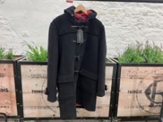 Gloverall Morris Duffle Coat - Black Stewart, Size: L, RRP: £425