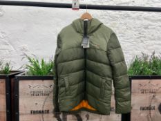 Barbour Dew Point Baffle Quilted Jacket - Dark Olive, Size: M, RRP: £239