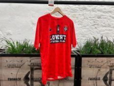 Lover's FC Red Pyramid Jacquard Football Shirt - Red, Size: L, RRP: £65