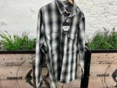 Edwin Big Shirt Flannel Brushed - Black/White, Size: M, RRP: £130