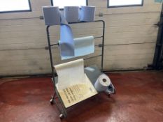 Steel Frame Mobile Blue Roll Dispenser. This Lot is STRICTLY to be Collected Thursday 23 November
