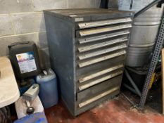 Steel 9-Drawer Tool Cabinet Complete With Contents. This Lot is STRICTLY to be Collected Thursday 23