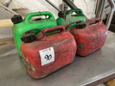 4no. 5L Fuel Containers Comprising; 2no. Diesel & 2no. Petrol. This Lot is STRICTLY to be