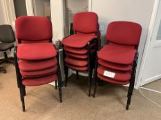 15no. Steel Frame, Tweed Upholstered Stacking Chairs, Lot Location; Eardisland, Leominster,