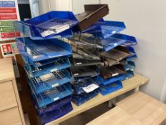 Quantity of Various Office Filing Trays as Lotted, Lot Location; Eardisland, Leominster,