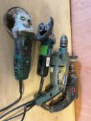 Wickes Angle Grinder, Makita Angle Grinder, Erbauer Drill & Skil Drill, 240V, Lot Location;