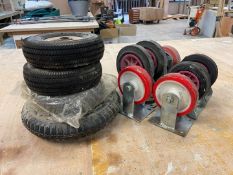 7no. Solid Wheels for Work Bench, 2no. Solid Sack Cart Wheels & 1no. Wheel Barrow Tyre, Lot
