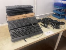 Quantity of Various Keyboards & Computer Mice Comprising, 12 Used Keyboards, 5 Boxed Keyboards &