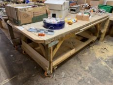Timber Frame Mobile Work Bench, 2540 x 1200 x 860mm , Lot Location; Eardisland, Leominster,