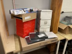 Quantity of Various Office Sundries Comprising, Storage Boxes & 2no. Magic Charts as Lotted