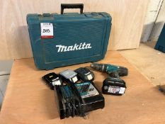 Makita DHP453 Cordless Drill with 4no. Batteries, Makita Battery Charger and Carry Case, Lot