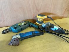 Ferrex FM300 Multifunction Tool, Erbauer ERB1127 Percussion Drill, Energer 115mm Angle Grinder &
