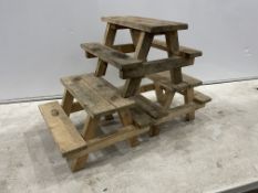 3no. Afternoon Tea Mini Picnic Bench/Table Cake St