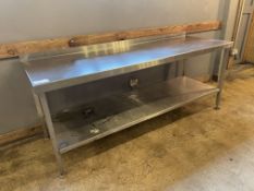 Stainless Steel Preparation Table 1800 x 600 x 780
