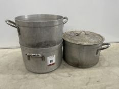 3no. Stainless Steel Cooking Pots as Lotted