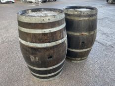 2no. Timber Barrel Tables as Lotted