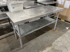 Stainless Steel Preparation Table Approx. 600 x 1500 x 870mm