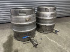 2no. Stainless Steel Keg Containers as Lotted
