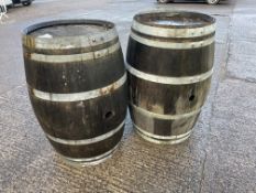 2no. Timber Barrel Tables as Lotted