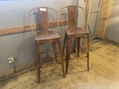 2no. Metal Frame Bar Chairs as Lotted